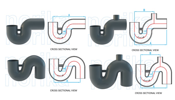 Perangkap Besi Tuang Tanpa Soket Bersalut Epoksi & Zink